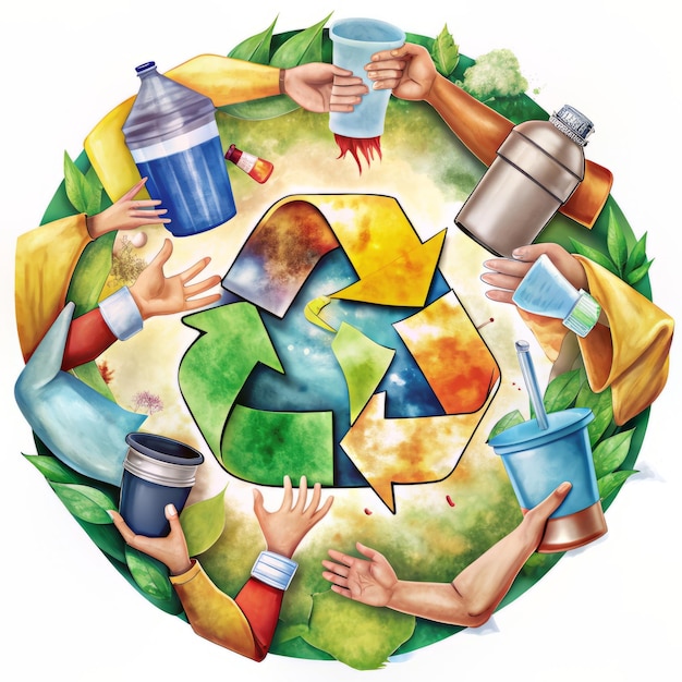 Esforço comunitário de reciclagem