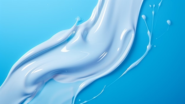 Esfregaço cosmético de gel e creme sobre um fundo azul