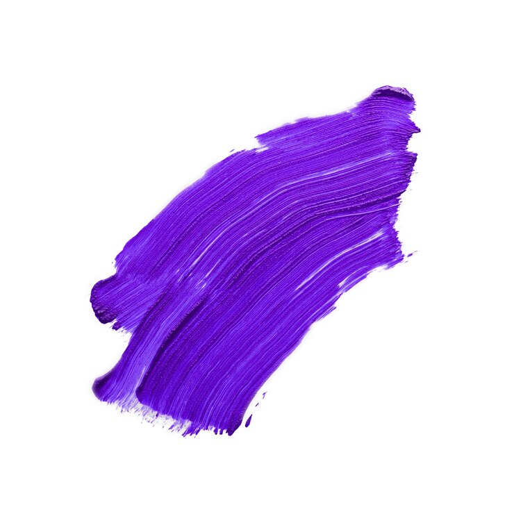 Foto esfregaço cosmético roxo moderno em branco