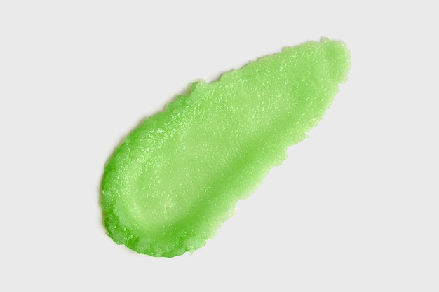 Foto esfregar verde cosméticos cuidados com a pele amostra de textura peeling corporal