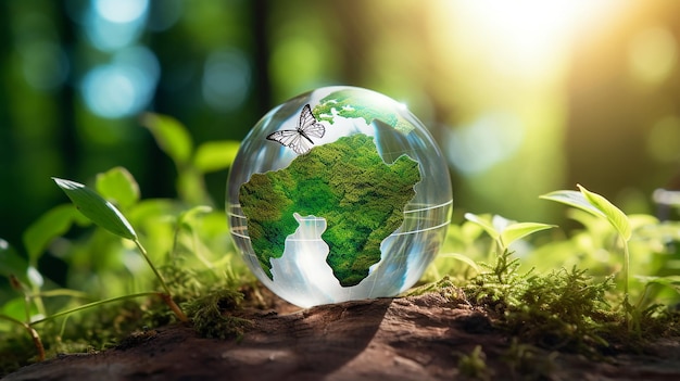 ESG energia verde indústria sustentável Ambiente mundial 3D