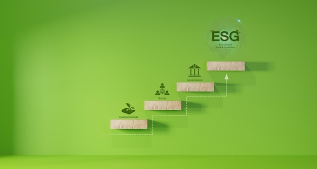 ESG-Umwelt Konzept sozialer Governance Wirtschaftliche Zusammenarbeit für eine nachhaltige Umwelt Welt