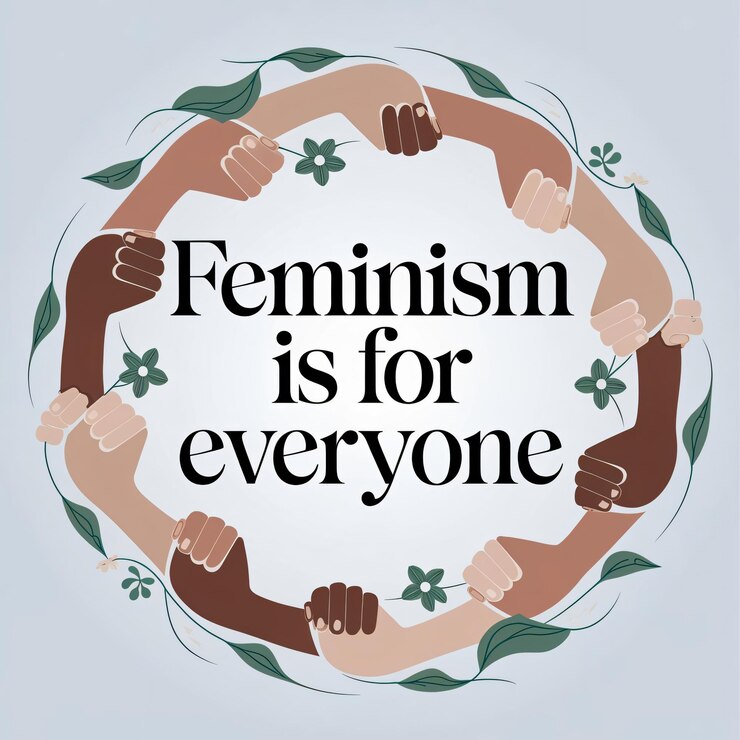 Foto eslogan feminista inspirador y mensaje impactante tipografía e ilustración