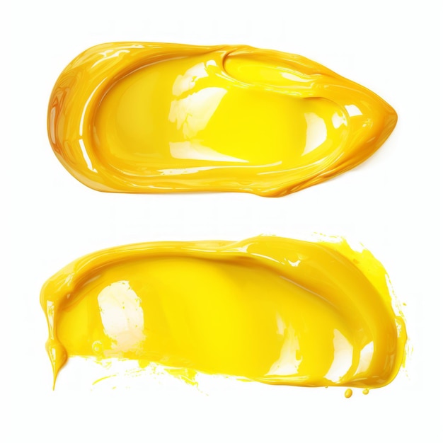 Foto esma de lápiz labial amarillo elemento para el diseño cosmético de belleza vista superior de los esmacos de crema