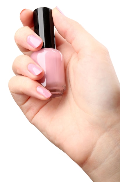 Esmalte na mão closeup