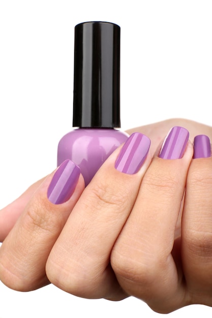 Esmalte na mão closeup