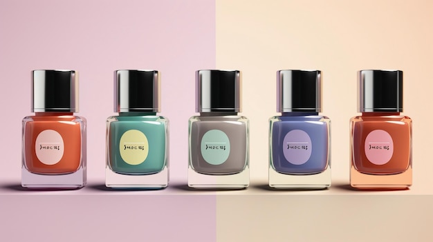 Esmalte de uñas en diferentes colores.