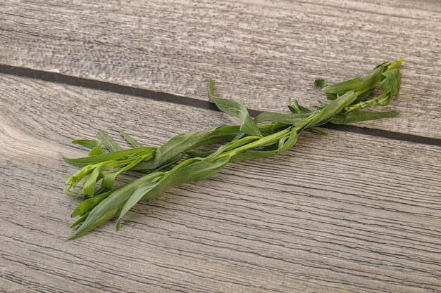 Foto esmeralda de erva de estragão verde para cozinhar