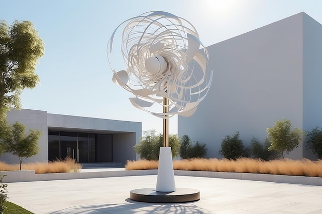 un espacio al aire libre con iluminación y maqueta de sonido receptiva con espacio vacío blanco en blanco para colocar su diseño