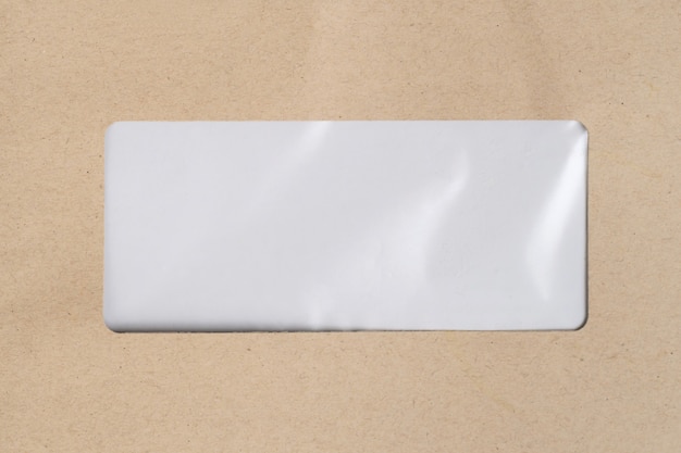 Foto espacio en blanco para la dirección de correo en una bolsa de papel marrón