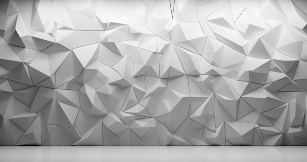 espacio blanco y gris con papel de pared 3d en estilo de ilustración distorsionada AI Generativve