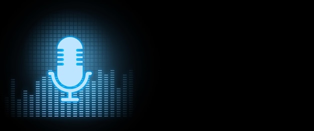 Espacio de copia del concepto de presentador de radio y podcast.