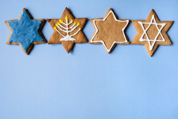 Espacio de copia de cookies tradicionales de Hanukkah