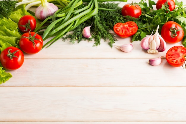 Espacio de copia de fondo de verduras frescas