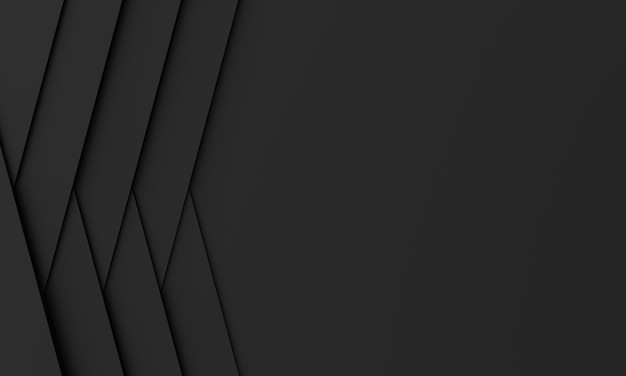Espacio de copia limpia minimalista fondo negro en capas apiladas fondo abstracto renderizado en 3D