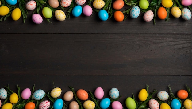 espacio de copia de Pascua con fondo de madera único