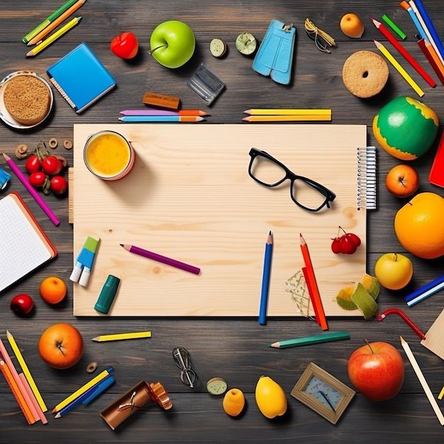 Espacio de copia de regreso a la escuela para texto Colores brillantes