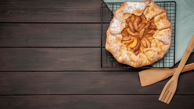 Espacio de copia de tarta de manzana casera