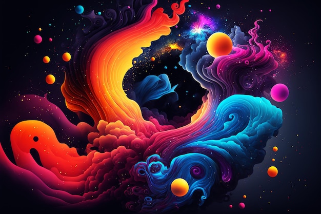 Espacio y fondo abstracto nebulosa brillante Ai generado