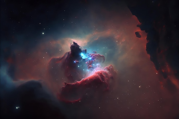 Espacio y fondo de nebulosa brillante generado por Ai