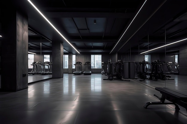 Espacio interior del gimnasio Imagen generada por tecnología AI