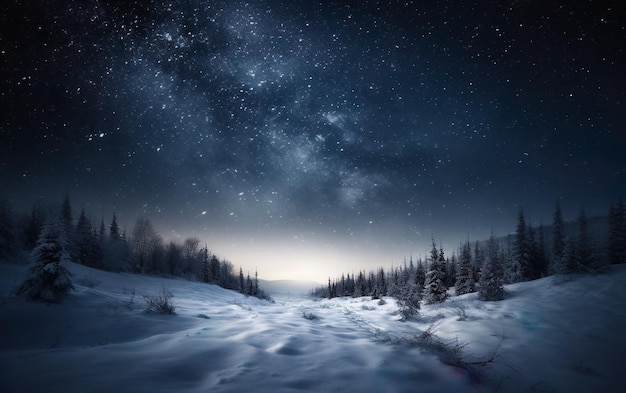 Foto espacio de invierno de nieve ia ia generativa