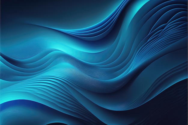 Espacio libre de fondo de pantalla de onda de degradado abstracto azul Hecho por AIInteligencia artificial