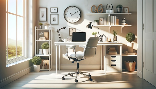 El espacio de la oficina de Serene Home Office xAxA