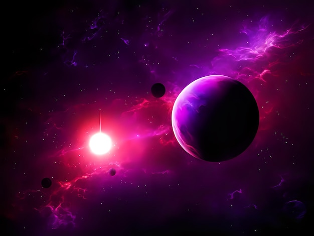 Espacio púrpura cósmico