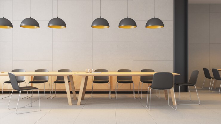 espacio de trabajo co - interior moderno y loft / 3D