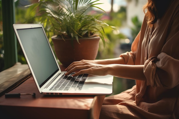 Espacio de trabajo escénico para la mujer nómada digital