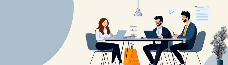 Un espacio de trabajo moderno con colegas que colaboran en computadoras portátiles en una mesa que muestra el trabajo en equipo y la creatividad
