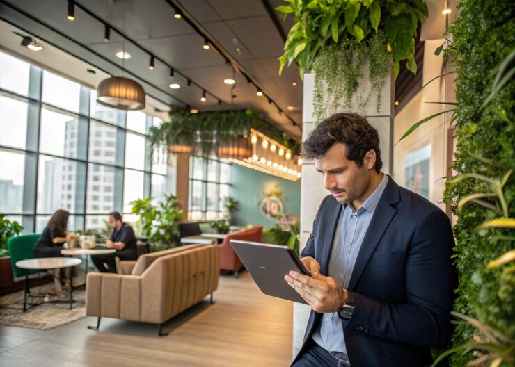 Espacio de trabajo de oficina moderno