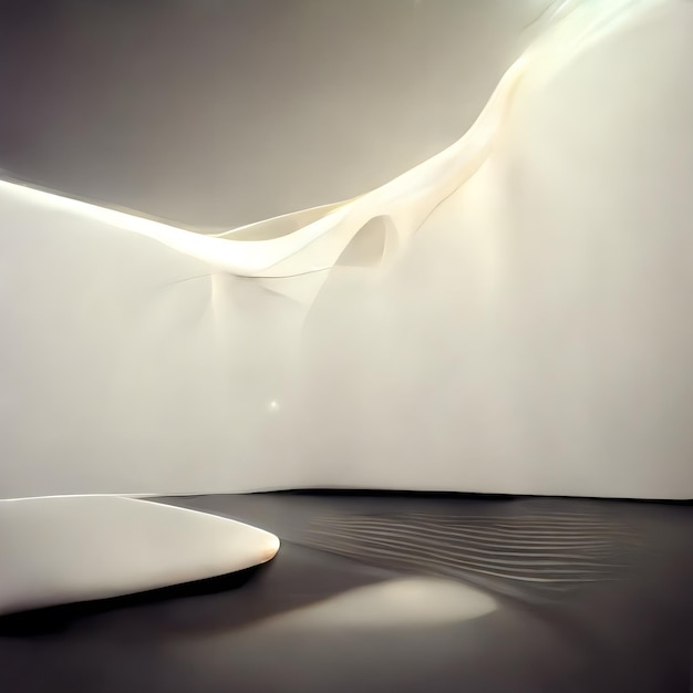Espacio vacío futurista Fondo 3D abstracto minimalista limpio con luz de neón