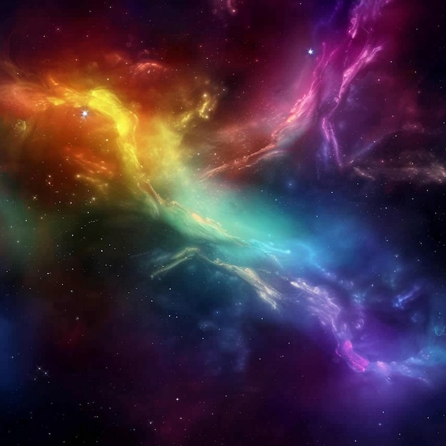 Espaço colorido cheio de estrelas fundo abstrato