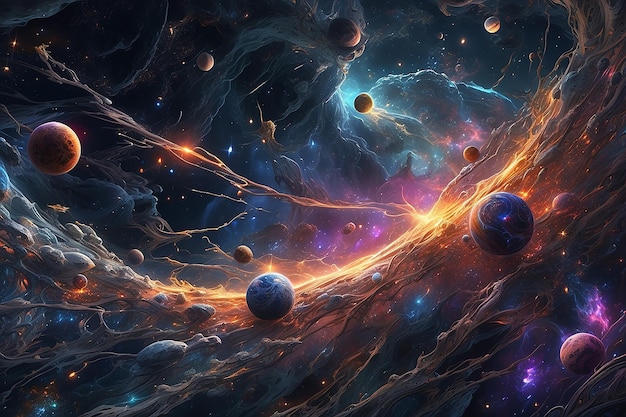 Espaço colorido galáxia nuvem nebulosa noite estrelada cosmos universo ciência astronomia