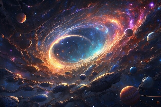 Espaço colorido galáxia nuvem nebulosa noite estrelada cosmos universo ciência astronomia