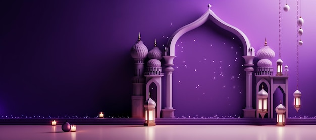 Espaço de cópia de fundo islâmico para texto Conceito de feriado islâmico ou Ramadan com espaço de cópia para texto