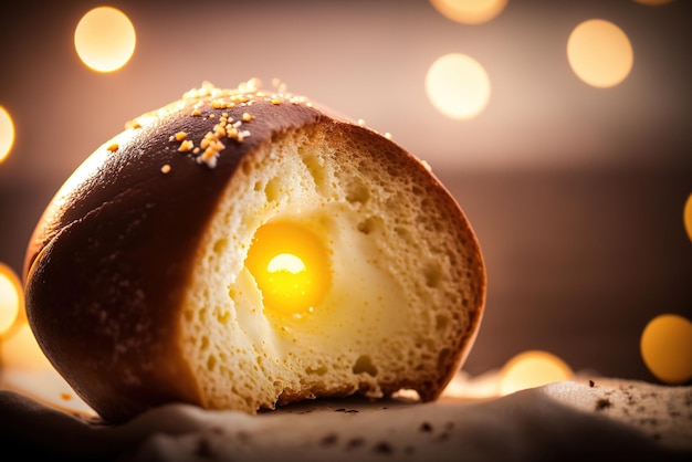 Foto espaço de cópia de pão de ovo caseiro ia generativa