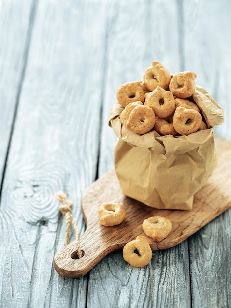 Foto espaço de cópia taralli ou tarallini