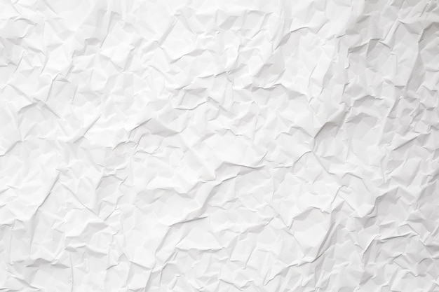 Espaço de design plano de fundo texturizado de papel amassado branco