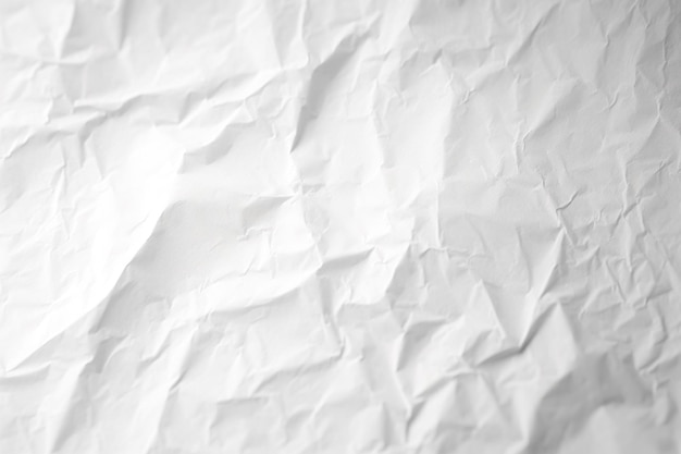 Espaço de design plano de fundo texturizado de papel amassado branco