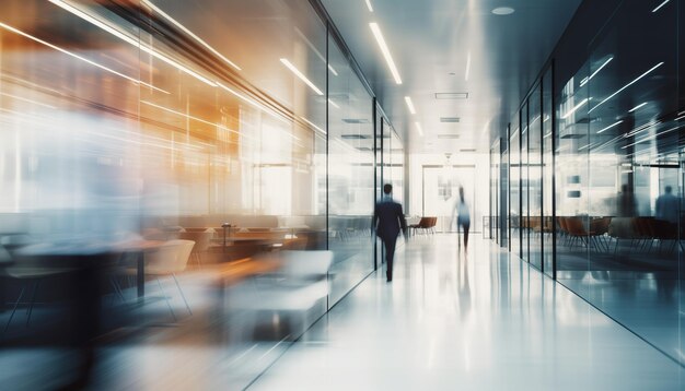 Foto espaço de escritório moderno com movimento desfocado