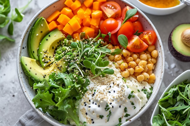 Foto espaço de refeições de treino na tigela de comida de fundo