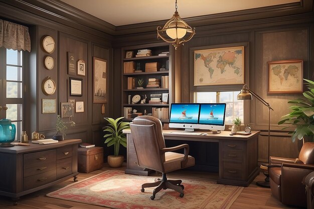 Foto espaço de trabalho timewarp home office capricho através de eras