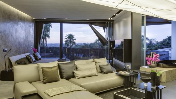 Foto espaço de vida de luxo moderno