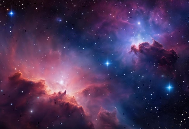 Espaço estelar noturno com papel de parede de fundo de nebulosa e galáxia