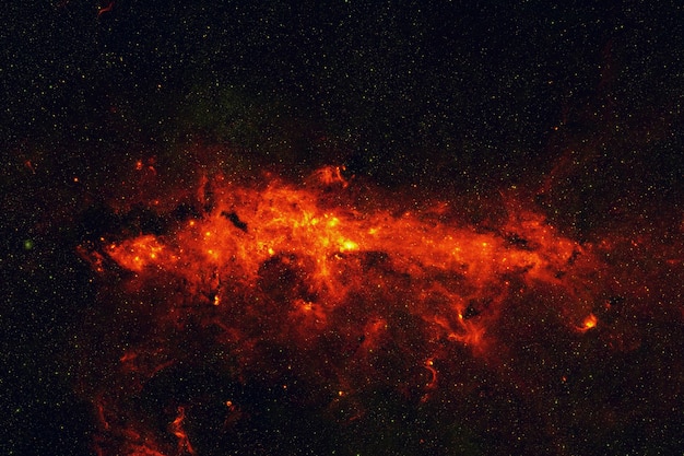 Espaço incrível com estrelas, galáxias, constelações e nebulosas vermelhas. Espaço profundo com uma explosão