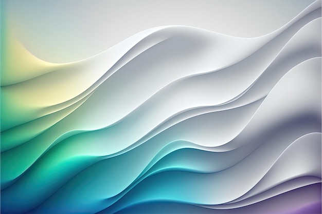 Espaço livre de papel de parede de onda gradiente abstrato branco Feito por inteligência artificial AI