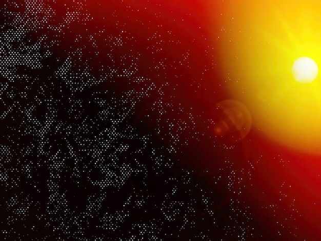 Foto espaço lo-fi dramático horizontal com fundo de ilustração do sol